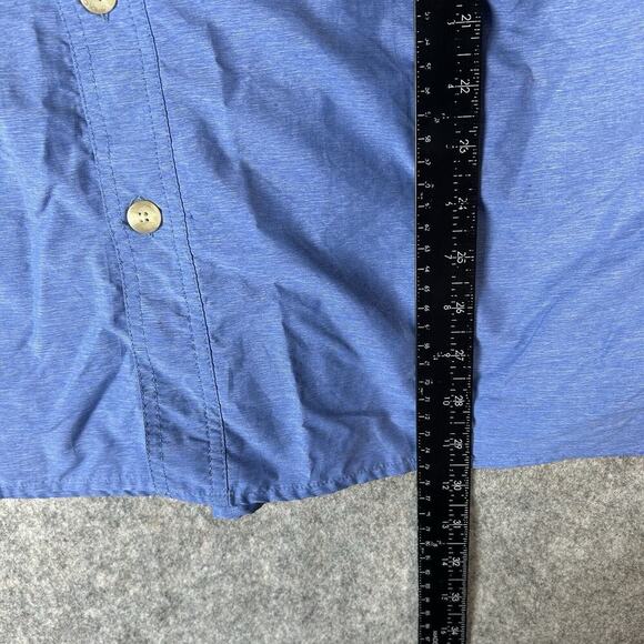 ExOfficio Shirt Mens XL Blue Vented Nylon Quick Dry Button Down Fishing Gorpcore - Picture 3 of 8